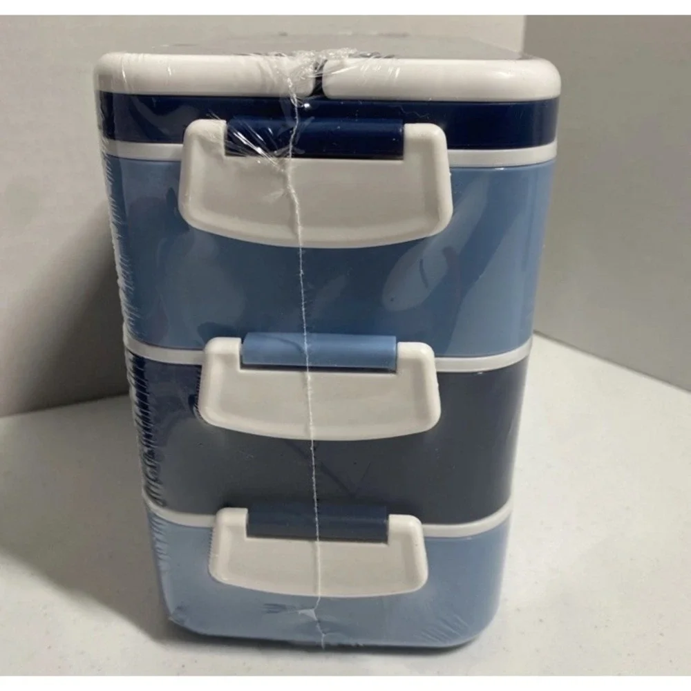 Tommy Bahama Bento Box 3-Tier Partitioned Leakproof Lunch Storage New in Box